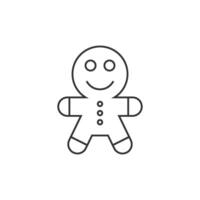 Gingerman icon in thin outline style vector