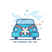 fuera del camino coche icono plano color estilo vector ilustración