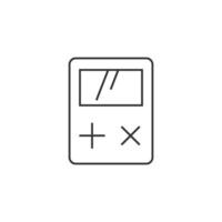 calculadora icono en Delgado contorno estilo vector