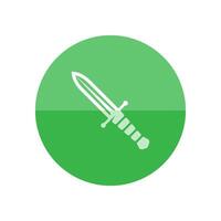 Knife icon in flat color circle style. Weapon assault battle danger dagger vector