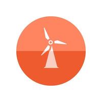 Wind turbine icon in flat color circle style. Power generation energy renewable vector