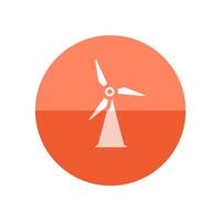 Wind turbine icon in flat color circle style. Power generation energy renewable vector