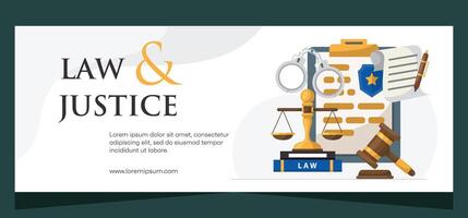 Law template banner design. Premium banner template vector