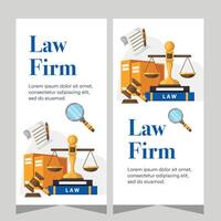 Law and justice template banner vertical. Premium banner template vector