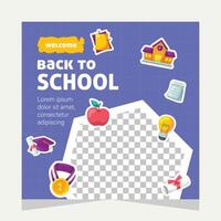 Back to school social media post. Template design vector