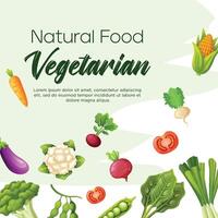 Post template for vegetarian or organic product vector