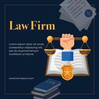 Law firm post template design vector