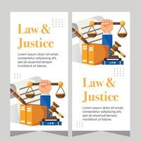 Law and justice template banner vertical. Premium banner template vector