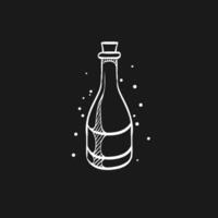 Wine bottle doodle sketch illustration vector