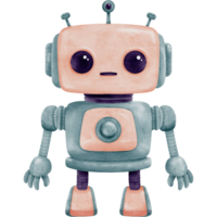 schattig robot hand- getrokken waterverf pro PNG