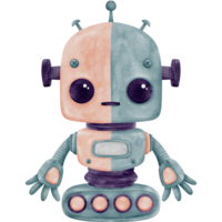 schattig robot hand- getrokken waterverf pro PNG