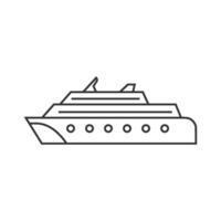 Cruise ship icon in thin outline style vector