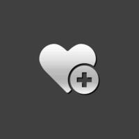 Favorite icon in metallic grey color style. Internet symbol like vector