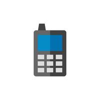 Cell phone icon in flat color style. Communication device keypad vintage vector