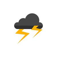 Weather overcast storm icon in flat color style. Nature forecast thunder vector