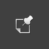 Sticky note icon in metallic grey color style. Reminder schedule message vector