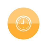Clock icon in flat color circle style. Alarm waking wall time deadline vector