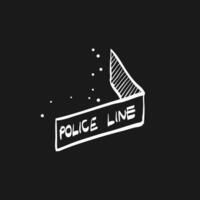 Police line doodle sketch illustration vector