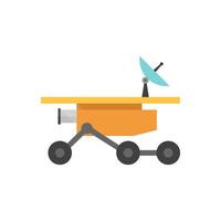 Space rover icon in flat color style. Vehicle, exploration, planet surface vector