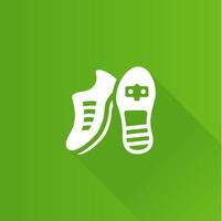 Cycling shoe flat color icon long shadow vector illustration