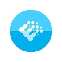 Printing raster dots icon in flat color circle style. Print color density concept vector