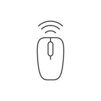 Computer mouse icon in thin outline style vector