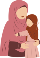 Illustration of mother with her daughter png