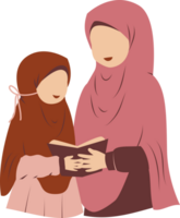 Illustration of mother with her daughter png