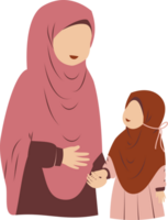 Illustration of mother with her daughter png