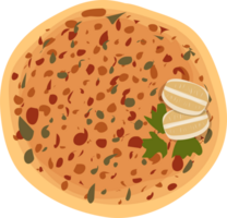 Illustration of lahmacun Turkish food png