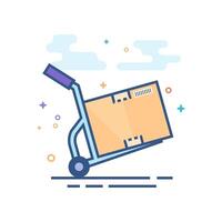 Logistic trolley icon flat color style vector illustration