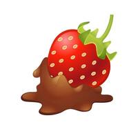 Strawberry chocolate icon in color. Fruit food dessert vector