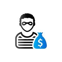 Burglar icon in duo tone color. People person thief steal vector