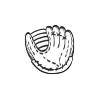 mano dibujado bosquejo icono béisbol guante vector