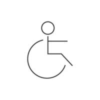 Disabled access icon in thin outline style vector