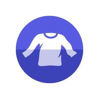 Long sleeve T shirt icon in flat color circle style. Fashion laundry cleaning vector