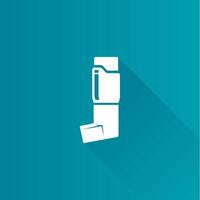 Asthma inhaler flat color icon long shadow vector illustration