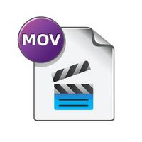 Video file format icon in color. Computer data movie vector