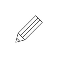 Pencil icon in thin outline style vector