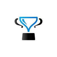 Trophy icon in duo tone color. Winner champion prize vector