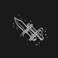 Bayonet knife doodle sketch illustration vector