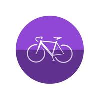 Road bicycle icon in flat color circle style. Sport, race, cycling, speed vector