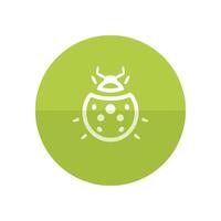 Bug icon in flat color circle style. Animal, insects, computer virus, malware vector