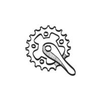 Hand drawn sketch icon bicycle crank set vector