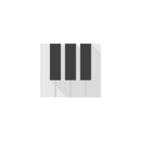 Piano keys icon in flat color style. Music instrument audio art synthesizer vector