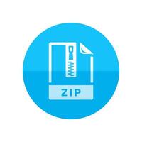 zip file format color circle icon vector