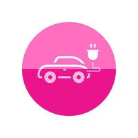 Car icon in flat color circle style. Mini small urban city vehicle electric hybrid vector