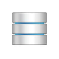 Database icon in color. Hard disk file server vector