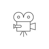 Movie camera icon in thin outline style vector