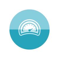 Dashboard icon in flat color circle style. Control panel, odometer, speedometer vector